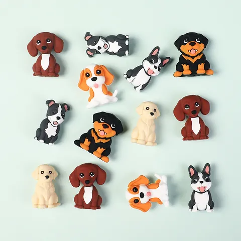Cuentas de Silicona de Cachorro 3D para Creación de Joyas DIY Teckel Rottweiler Pitbull Sin BPA Silicona de Grado Alimenticio