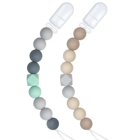 Attache Tétine en Silicone Perles de Qualité Alimentaire Sans BPA Lanière pour Bébé Garçons Filles Chaîne Jouet de Dentition