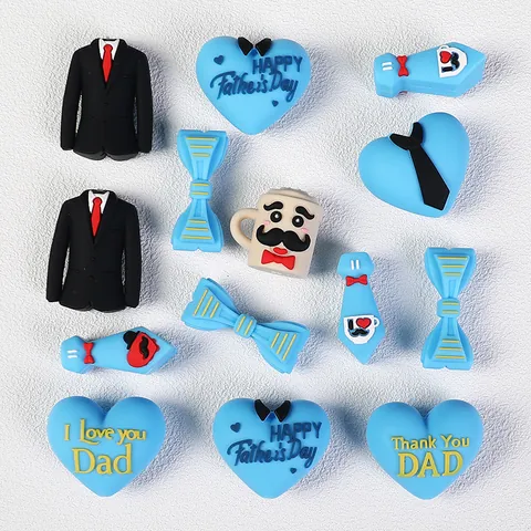 Perle in Silicone 3D per la Festa del Papà Accessori per Gioielli Fai-da-te Ciondoli a Cuore Abito Cravatta Baffi Tazza per Penne e Bracciali