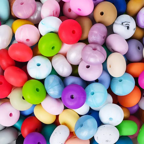 Food Grade Silicone Abacus Beads Flat Round Spacer Beads For DIY Jewelry Making Baby Teether Necklace Accessories Style