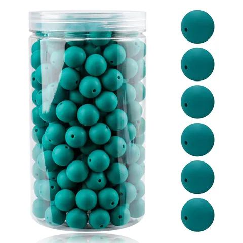 Cuentas De Silicona Redondas Mate Para Hacer Joyas DIY Cuentas Sueltas Para Collares Pulseras Clips De Chupete Material De Artesanía