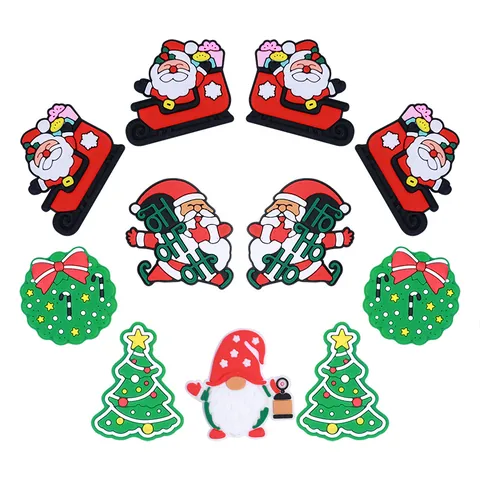 Christmas Silicone Beads Santa Claus Gnome Tree Sleigh Charms DIY Pacifier Chain Accessories Shoe Charms Festive Jewelry Making Supplies