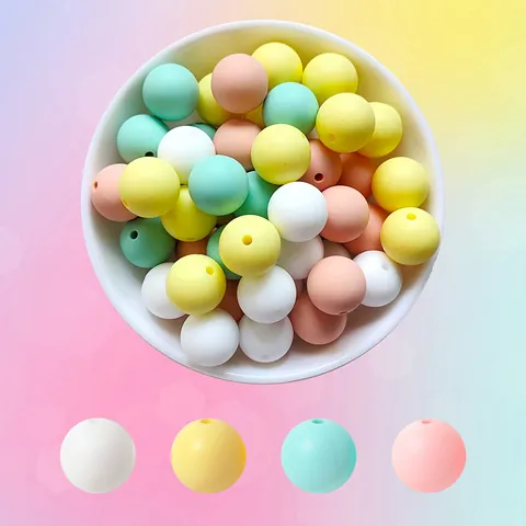 Gemischte Farben Runde Silikonperlen Für DIY Schmuckherstellung Weiche Matte Macaron Farben Handwerk Armband Halskette Zubehör