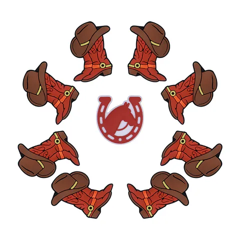 Food Grade Silicone Beads Western Cowboy Boot Hat Horse Cartoon Teething Beads For DIY Pacifier Chain Necklace Jewelry Accessories