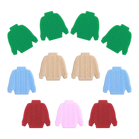 Perline Sciolte in Silicone Alimentare a Forma di Maglione Trama a Trecce DIY Catenella Ciuccio Accessori Dentizione Neonati Gioielli