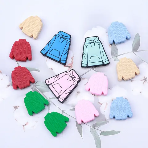 Perline in Silicone Alimentare a Forma di Felpa Cartoon per Massaggiagengive Fai da Te Catenelle per Ciuccio Gioielli