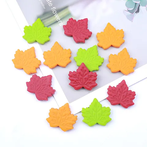 Maple Leaf Silicone Beads Food Grade BPA Free Baby Teether Pendant Leaf Shaped DIY Necklace Bracelet Making Loose Beads
