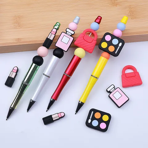 Perline in Silicone Alimentare Fai da Te Accessori Massaggiagengive Tema Trucco Profumo Rossetto Ombretto Scatola Borsa Perline Sciolte