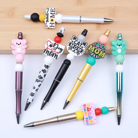 Perle in Silicone Alimentare Fai da Te a Forma di Animale Senza BPA Cat Dog Mom Perle per Creazione Gioielli Penne