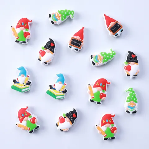 Perline in Silicone Gnomo del Fumetto Grado Alimentare DIY Accessori per Penne con Perline Tema Scuola Insegnante Perline Sciolte per Creazione Gioielli