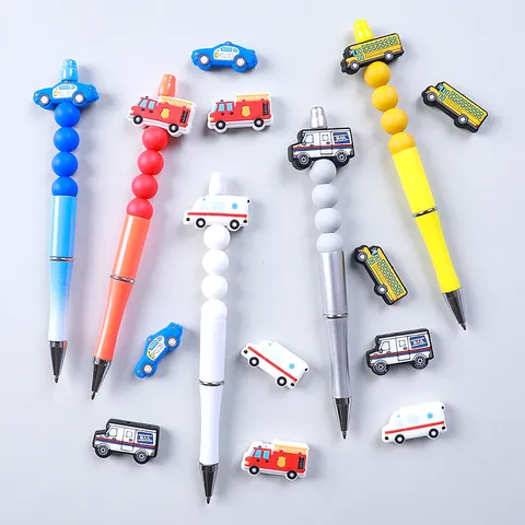 Cartoon Silikon Fahrzeug Lose Perlen Lebensmittelqualität DIY Schmuck Zubehör Auto Form Silikon Perlen Für Stift Herstellung Schmuck Handwerk