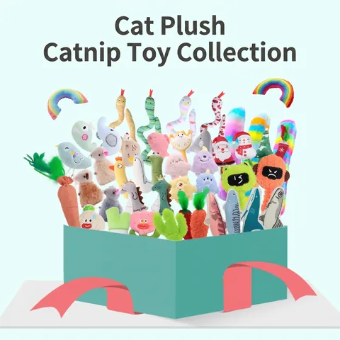Jouets Interactifs En Peluche À L'herbe À Chat Pour Chatons Nettoyage Des Dents Bruit De Froissement Animaux