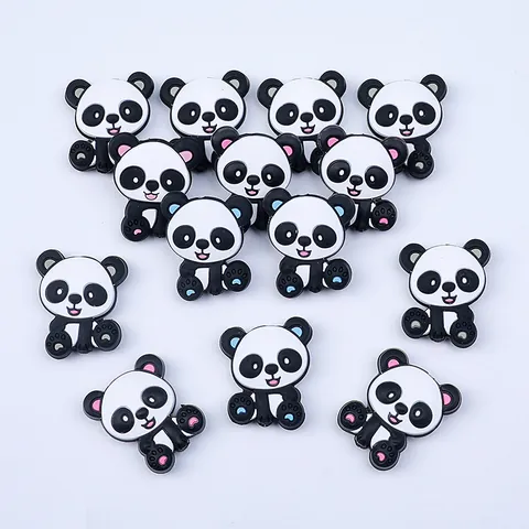 Cartoon Animal Silicone Beads Bear Unicorn Panda For Baby Teether DIY Pacifier Chain Making Food Grade Silicone Beads