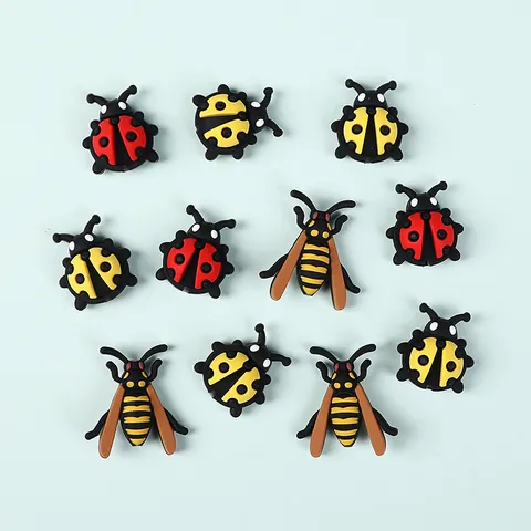 Perline in Silicone a Forma di Insetto 3D Grado Alimentare Senza BPA Coccinella Ape Per Penne Fai da Te Creazione di Gioielli Accessori