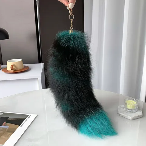 Ciondolo per Borsa in Vera Pelliccia di Volpe Portachiavi a Coda di Animale Soffice per Borsa Zaino Accessori Cosplay