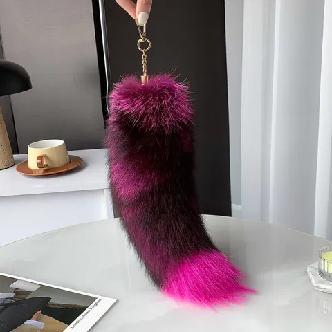 Grande Portachiavi a Coda di Volpe in Pelliccia Pendente Soffice per Borsa Accessori Borsa Donna Portachiavi Peloso Decorazione Moda
