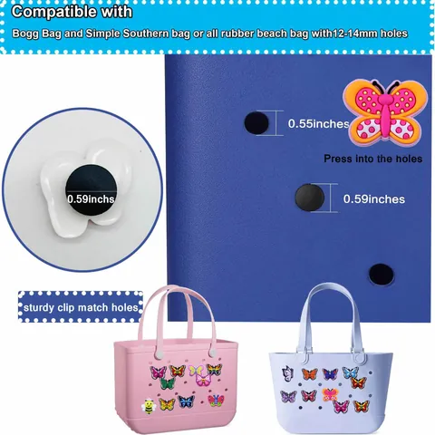 Adornos para Bolsos de PVC Mariposa Abeja Para Bolsos de Playa con Agujeros Accesorios DIY Decoración de Zapatos de Pegamento