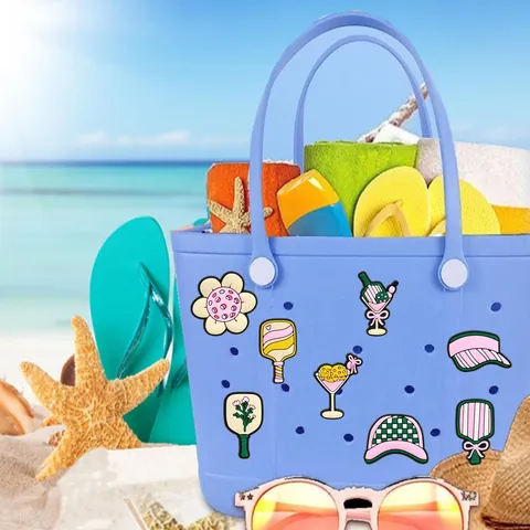 Breloques de Chaussures en PVC Pickleball Pour Bogg Bag DIY Mignon Rose Vert Accessoires de Plage Pour Sac de Jardin