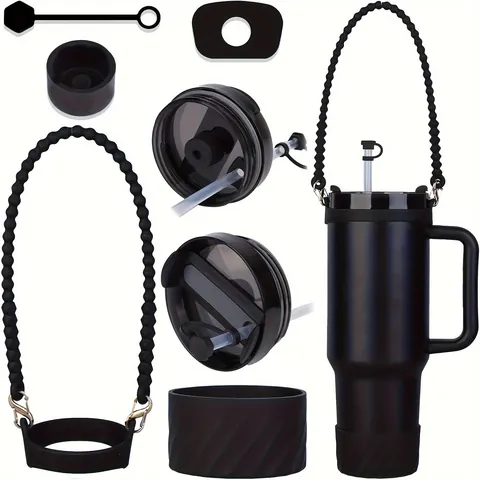 Set Accessori Bicchiere in Silicone Include Copertura Cannuccia Cinturino Maniglia Stivale Inferiore Tappi Anti Perdite Per 40oz