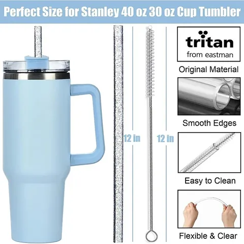 Glitter Straws Silicone Boot Sakura Straw Cover Set Reusable Replacement Straws Brush Accessories For Tumbler Cup Women