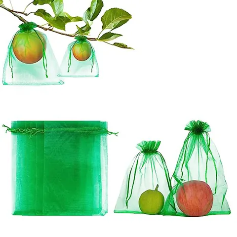 Sacco di Protezione per Frutta in Organza a Rete con Coulisse per Giardino Controllo Parassiti per Uva Fragole Verdure Protezione Piante