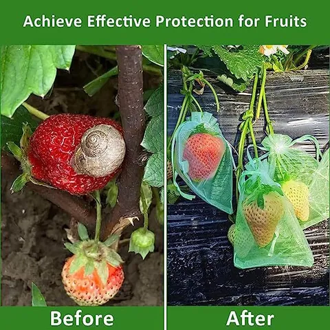 Sacco di Protezione per Frutta in Organza a Rete con Coulisse per Giardino Controllo Parassiti per Uva Fragole Verdure Protezione Piante