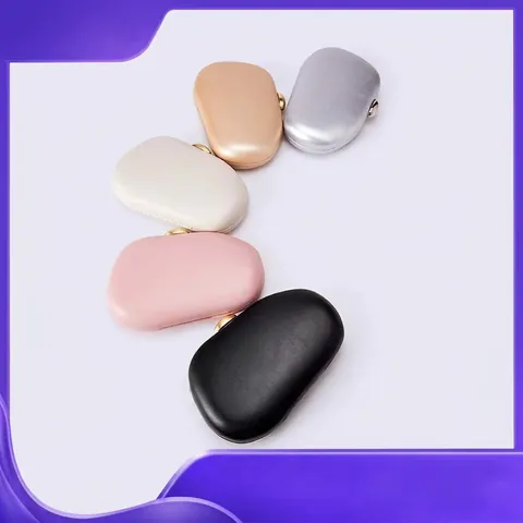 Women Evening Clutch Bag Pebble Shaped PU Leather Hard Shell Party Handbag With Chain Strap Elegant Minimalist