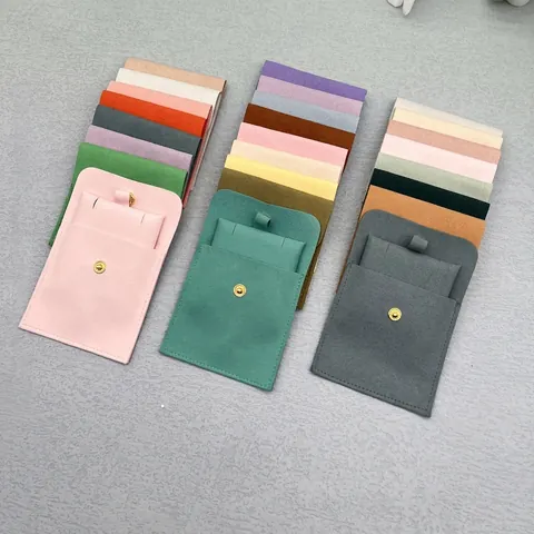 Schmuckbeutel Aus Mikrofaser Samt Umschlag Tasche Mit Metall Druckknopf Für Halsketten Ohrringe Ringe Geschenkverpackung