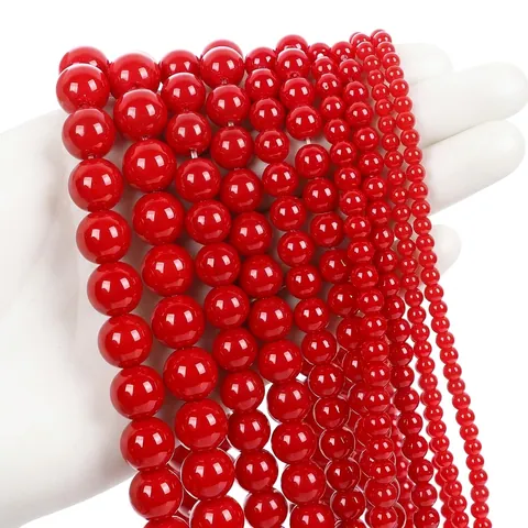 Natural Stone Round Beads Smooth Loose Gemstone Agate Tiger Eye Lava Rock Beads For DIY Jewelry Making Crafting