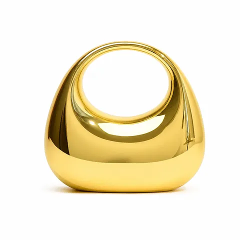 Borsa Da Sera In Acrilico Minimalista Forma A Mezzaluna Specchio Clutch Da Party Lucida Elegante Per Donna