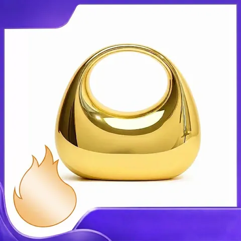 Borsa Da Sera In Acrilico Minimalista Forma A Mezzaluna Specchio Clutch Da Party Lucida Elegante Per Donna
