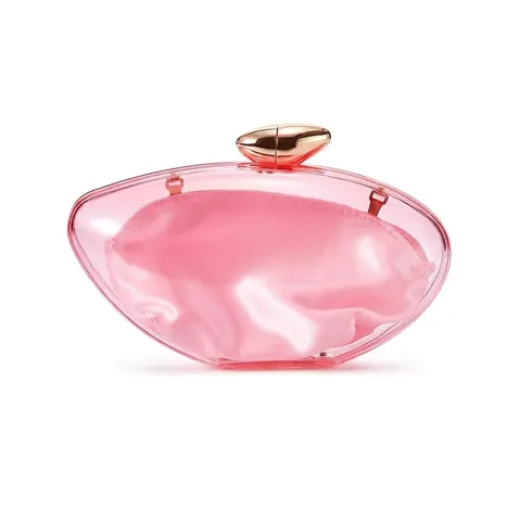Borsa Da Sera Donna Trasparente Acrilico Con Sacchetto Interno In Raso Chiusura In Metallo Elegante Pochette Festa