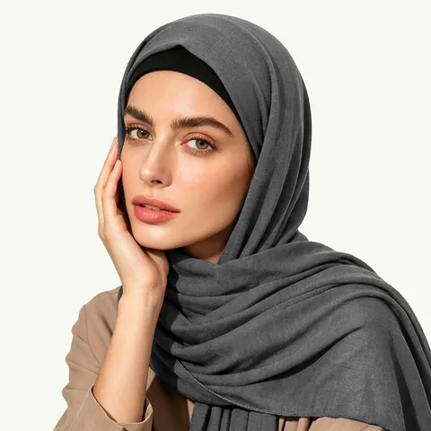 Women Stretch Jersey Turban Headwrap Scarf Solid Color Ethnic Style African Head Tie Soft Breathable Elegant Fashion