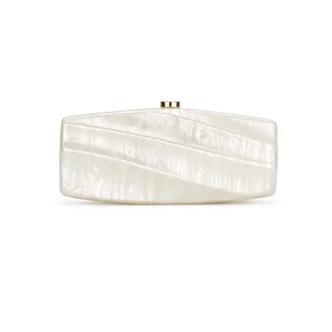 Women Acrylic Evening Clutch Bag Mother Of Artificial Pearl Marble Texture Geometric Box Purse Wedding Party Elegant Handbag