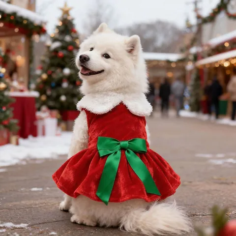Kerstjurk Voor Huisdieren Zacht Fluweel Honden Vakantie Kostuum Warm Bontrand Kerstman Stijl Voor Kleine Middelgrote Honden Katten