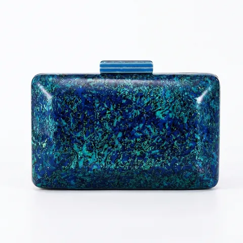 Pochette Da Sera In Acrilico Texture Marmo Guscio Rigido Borsa Da Festa Rettangolare Con Tracolla A Catena Rimovibile Per Donna
