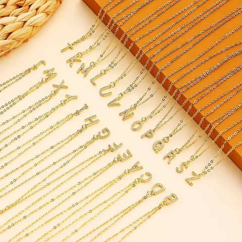 Initiale Kruis Hanger Ketting Roestvrij Staal Zirkoon Micro Pave Sleutelbeen Ketting Mode-Sieraden Elegante Accessoires Voor Vrouwen