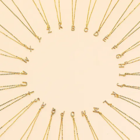 Initiale Kruis Hanger Ketting Roestvrij Staal Zirkoon Micro Pave Sleutelbeen Ketting Mode-Sieraden Elegante Accessoires Voor Vrouwen