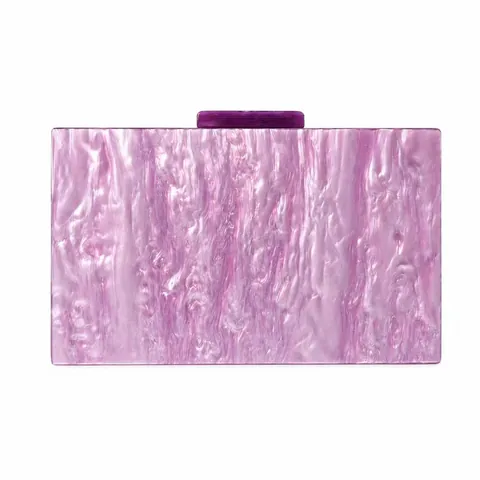 Women Acrylic Evening Clutch Bag Marble Stripe Hard Shell Box Purse With Metal Chain For Party Wedding Banquet
