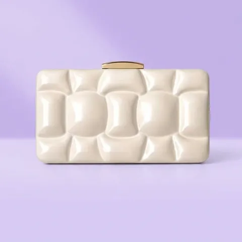 Bolso De Noche Acrílico Clutch Metálico 3D Acolchado Textura Burbuja Elegante Mujeres Fiesta Boda Bolso De Mano Cadena