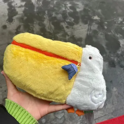 Creatieve Pelikaan Pluche Make-up Tas Cartoon Dier Opbergzak Voor Dames Zachte Toilettas Met Vis Hanger Dagelijkse Opslag