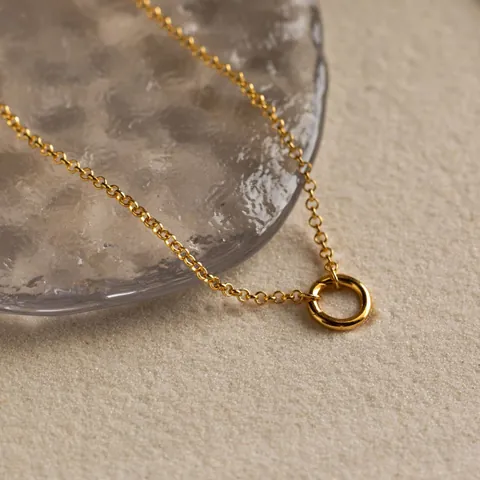 Collana con Pendente a Cerchio Geometrico in Acciaio Inossidabile Minimalista per Donna Gioielli Galvanizzati Eleganti Accessori Chic
