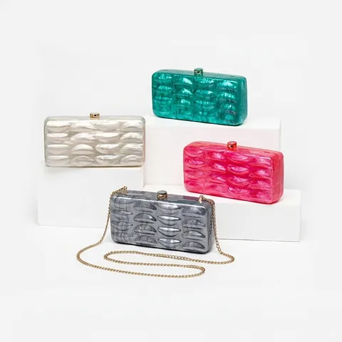 Elegante Damen Acryl Abendtasche Marmor Textur Hartschale Handtasche Mit Abnehmbarem Kettenriemen Für Hochzeitsfeiern