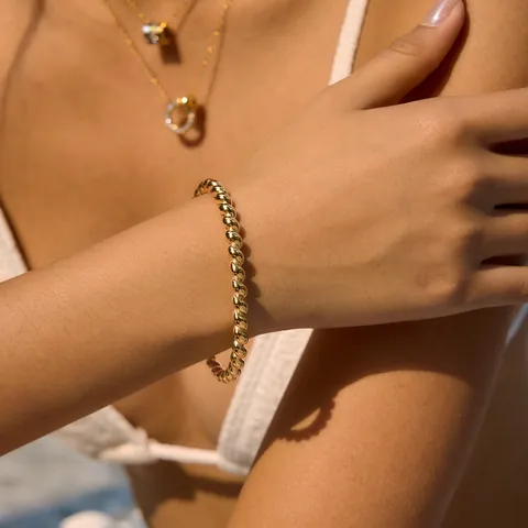 Minimalist Stainless Steel 18K Gold Plated Twisted Rope Open Bangle For Women Rhinestone Green Stone Inlaid Bracelet