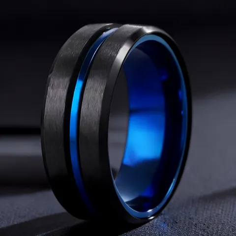 Men Stainless Steel Double Layer Rotatable Spinner Ring Titanium Steel Stress Relief Band Ring Fashion Jewelry For Men