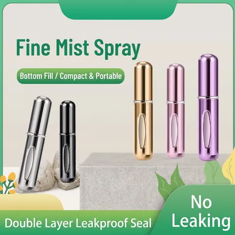 Mini Atomizador De Perfume Recargable Portátil Frasco De Aluminio Pulverizador De Viaje Para Mujeres Y Hombres