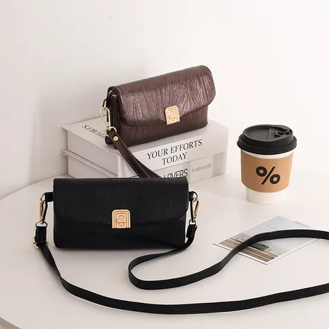 Women Crossbody Phone Bag PU Leather Quilted Leaf Pendant Touchscreen Window Wallet Small Shoulder Purse Multi-Compartment