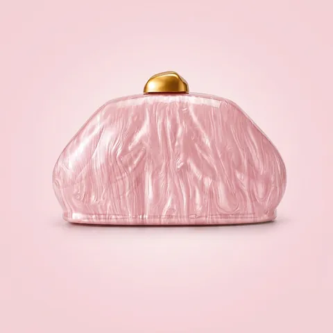 Acrylic Marble Evening Bag Clutch For Women With Metal Ball Lock Vintage Party Wedding Elegant Hard Shell Purse