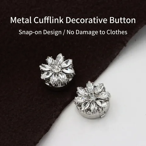 Spille A Fiore Con Strass Lega Clip Su Bottoni Camicia Per Donna Rimovibile Anti Esposizione Gioielli Eleganti
