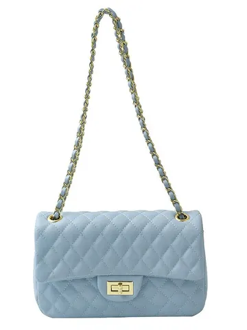 Women Quilted Rhombic Shoulder Bag PU Leather Large Capacity Chain Strap Flap Handbag Elegant Travel Tote